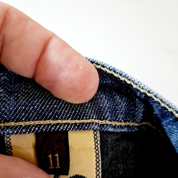 Plastic by GLY Med Wash Y2k Low Rise Boot Cut Jeans Size 11 - Picture 6 of 9